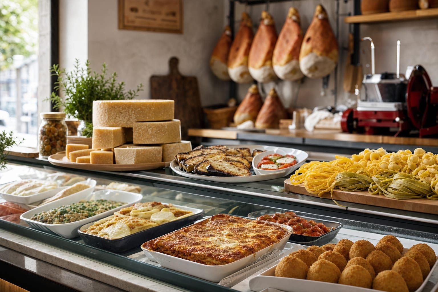 Le comptoir de plats préparés et le rayon charcuterie de Chez Luigi