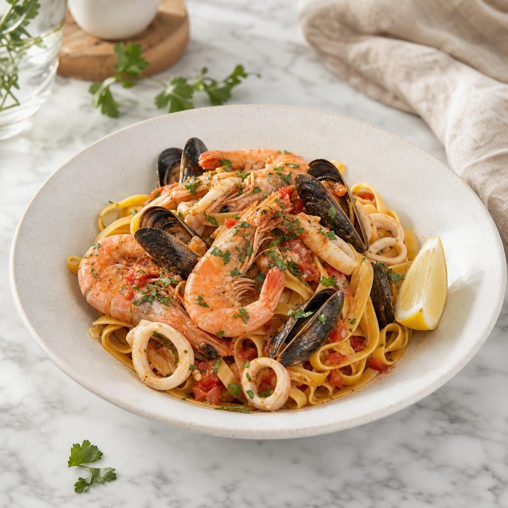Tagliatelles aux fruits de mer